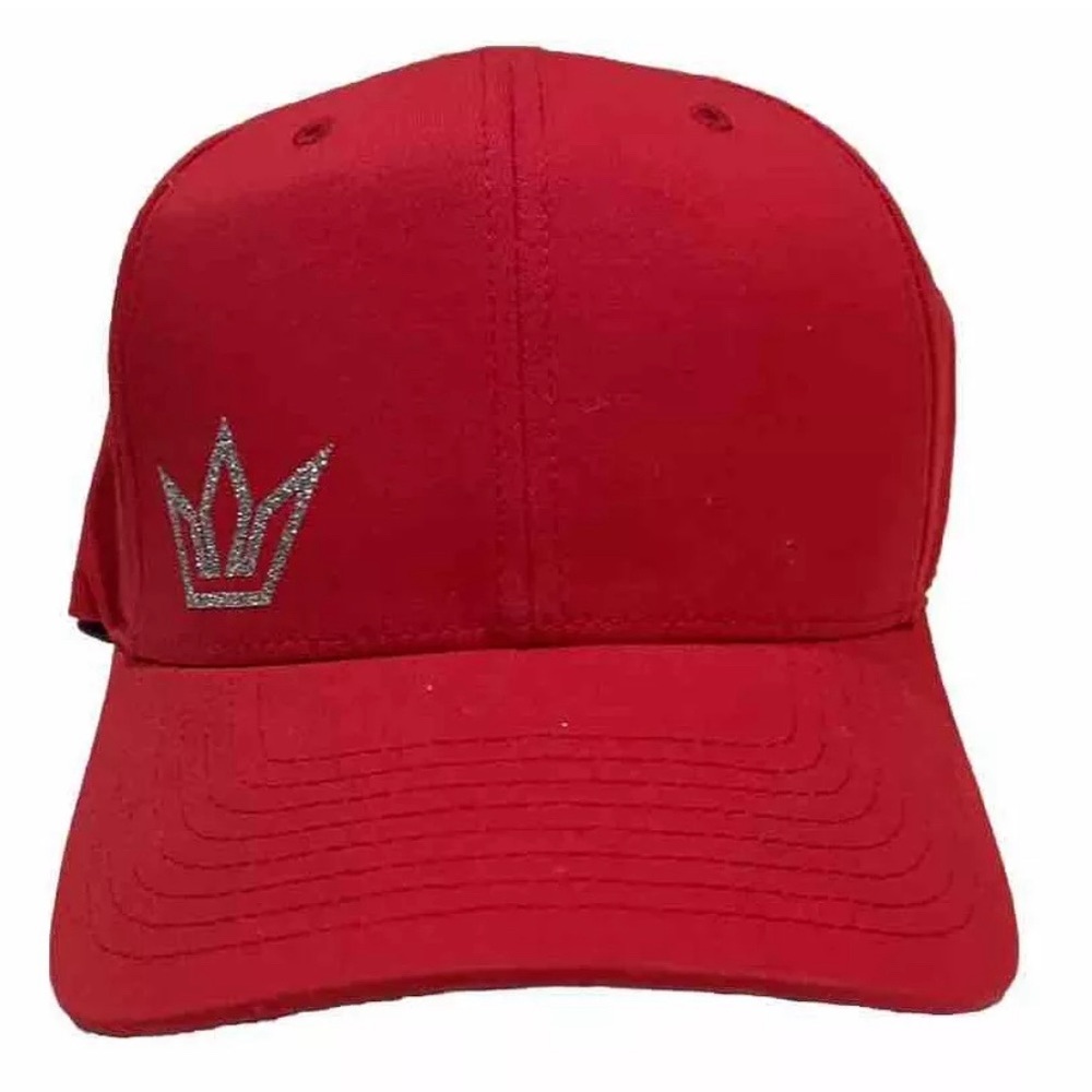 Stylish Red Glitter Crown Flex Fit Ball Hat
